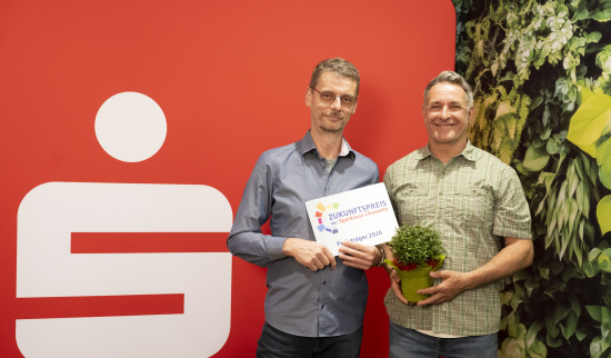 Ralf Küttner und Frank Günther bei der Preisverleihung Foto: Sparkasse Chemnitz
